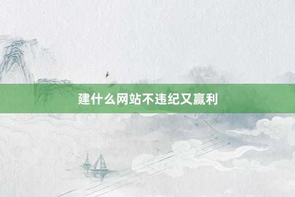 建什么网站不违纪又赢利